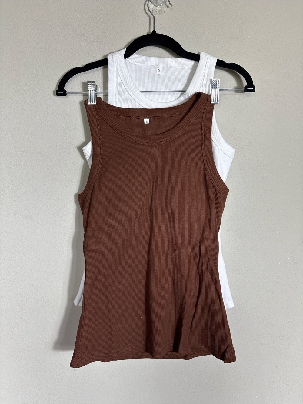Ribbed Brown Tank Top — Women's Classic Sleeveless Layering Tank